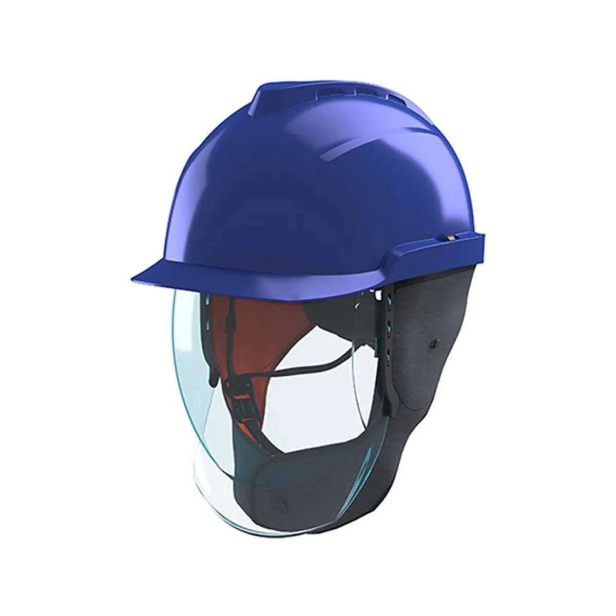 155513-1200-auto Casco MSA V-Gard 950 Azul c/ Visor 4Ka - Imagen 1