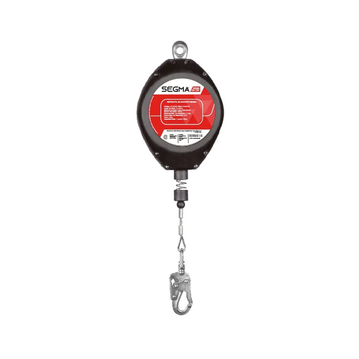166155-1200-auto Retractil de Cable Metalico 10 Mts.Blockstop Segma - Imagen 1