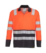 Polera Piqué Alta Visibilidad Bi Color M/L Hombre